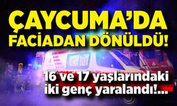 Çaycuma’da faciadan dönüldü! Araçtaki 2 genç yaralandı