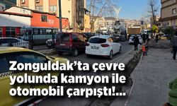 Zonguldak’ta çevre yolunda kamyon ile otomobil çarpıştı