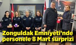 Zonguldak Emniyeti’nde kadın personele 8 Mart sürprizi