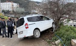 Freni boşalan hafif ticari araç ağaca çarptı: 1 yaralı