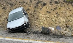 Hafif ticari araç şarampole savruldu: 1 yaralı