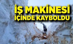 8 metrelik kar tünelleri: İş makinesi içinde kayboldu