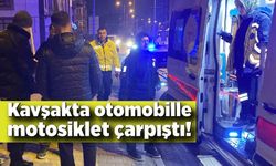 Kavşakta otomobille motosiklet çarpıştı