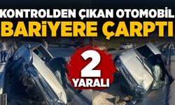 Kontrolden çıkan otomobil bariyere çarptı: 2 yaralı