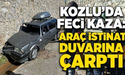 Kozlu’da araç istinat duvarına çarptı: 1 yaralı