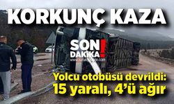 Kaygan yolda otobüs kontrolden çıktı, çok sayıda yaralı