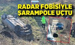 Radar Aracını Fark Eden Sürücü Şarampole Devrildi