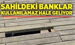 Sahildeki banklar kullanılamaz hale geliyor