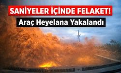 Mersin-Antalya yolundaki heyelan araç kamerasında