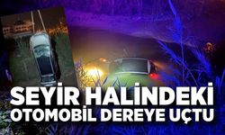 Seyir halindeki otomobil dereye uçtu