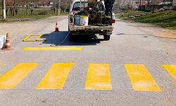 Silinen yol çizgileri yeniden hayat buldu