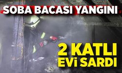 Bolu’da soba bacası yangını 2 katlı evi sardı