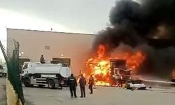 Sınırda korkutan patlama: Tır küle döndü