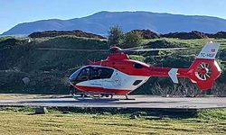 Kalp krizi geçiren hasta helikopterle yetiştirildi