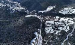 Beyaz örtü dronla görüntülendi