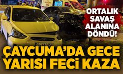 Çaycuma’da gece yarısı feci kaza: Ortalık savaş alanına döndü!