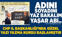CHP İl Başkanlığı'nda güzel yazı yazma kursu başlamıştır: Adını, soyadını yaz bakalım Yaşar Abi!
