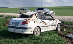 Devrilen otomobilin sürücüsü yaralandı