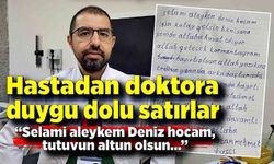 Hastadan doktora duygu dolu satırlar