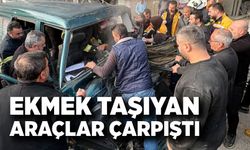 Ekmek taşıyan araçlar çarpıştı: 3 yaralı