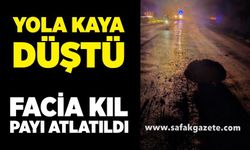 Yola kaya düştü: Facia kıl payı atlatıldı