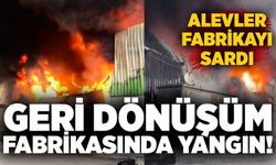 Geri dönüşüm fabrikasında yangın! Alevler fabrikayı sardı