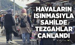 Havaların ısınmasıyla sahilde tezgahlar canlandı