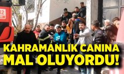 Komşusunu Kurtarmak İsterken Yangında Mahsur Kaldı