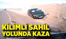 Kilimli sahil yolunda kaza kameraya saniye saniye yansıdı