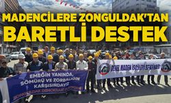 Madencilere Zonguldak'tan baretli destek