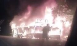 Manav tezgahı alev topuna döndü