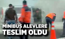 TEM'de minibüs yangını