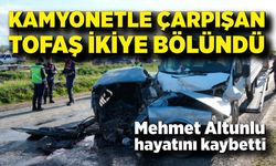 Kamyonetle çarpışan Tofaş ikiye bölündü, sürücü hayatını kaybetti