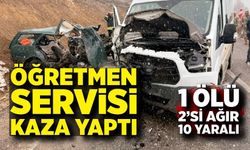 Öğretmenleri taşıyan servis ile otomobil çarpıştı: 1 ölü, 2’si ağır 10 yaralı