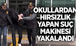 Okullardan hırsızlık yapan suç makinesi yakalandı