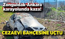 Kontrolden Çıkan Otomobil Cezaevi Bahçesine Uçtu