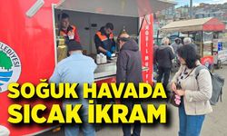Zonguldak'ta soğuk havada sıcak ikram