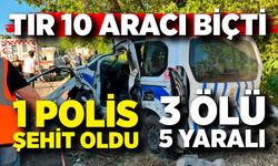 Freni boşalan tır ölüm saçtı; 1'i polis 3 kişi hayatını kaybetti, 5 kişi yaralandı