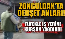 Zonguldak'ta dehşet anları: Tüfekle iş yerine kurşun yağdırdı