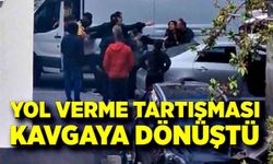 Bolu’da trafikte yol verme kavgası kamerada