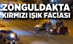 Kırmızı ışık faciası: İki araç kafa kafaya çarpıştı