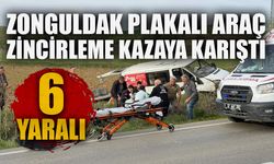 Zonguldak plakalı araç zincirleme kazaya karıştı: 6 yaralı