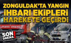 Zonguldak’ta yangın ihbarı ekipleri harekete geçirdi