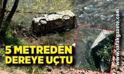 Dereye düşen minibüsün şoförü hayatını kaybetti