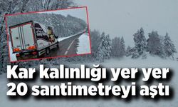 Abant Gölü Milli Parkı'nda kar kalınlığı 20 santimetreye ulaştı
