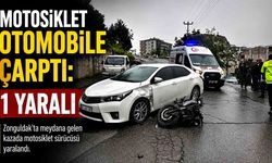 Alaplı'da motosiklet kazası kamerada: 1 yaralı