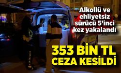 Alkollü ve ehliyetsiz sürücüye 353 bin lira ceza