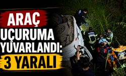 Araç uçuruma yuvarlandı: 3 yaralı