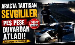 Tartışan çift duvardan atladı