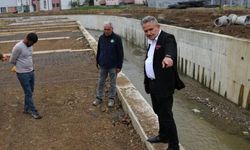 Başkan Koloğlu dere ıslah çalışmaları yerinde incelendi